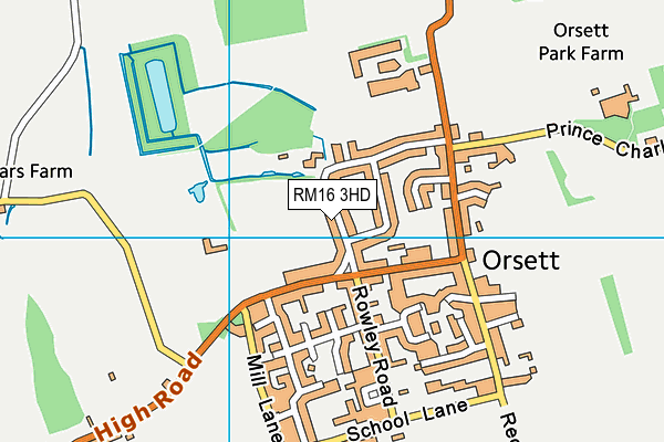 RM16 3HD map - OS VectorMap District (Ordnance Survey) RM16 3HD map - OS VectorMap District (Ordnance Survey)