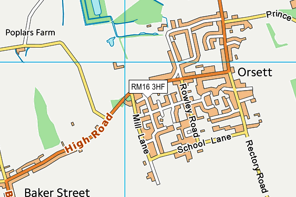 RM16 3HF map - OS VectorMap District (Ordnance Survey) RM16 3HF map - OS VectorMap District (Ordnance Survey)