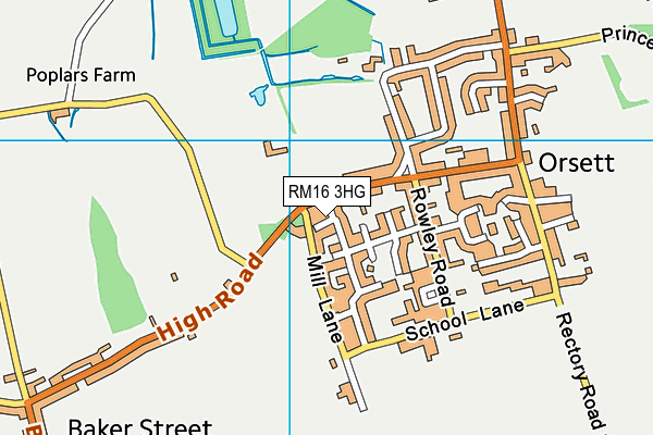 RM16 3HG map - OS VectorMap District (Ordnance Survey) RM16 3HG map - OS VectorMap District (Ordnance Survey)