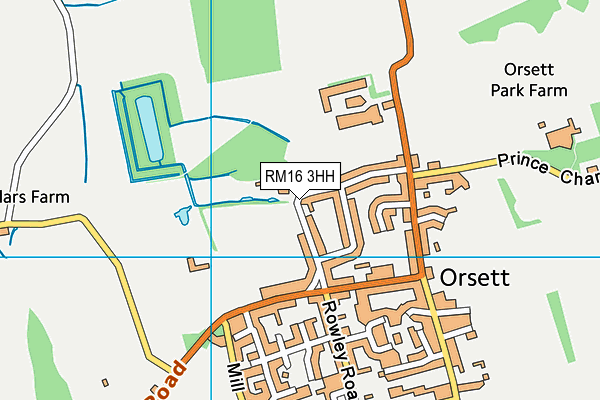 RM16 3HH map - OS VectorMap District (Ordnance Survey) RM16 3HH map - OS VectorMap District (Ordnance Survey)