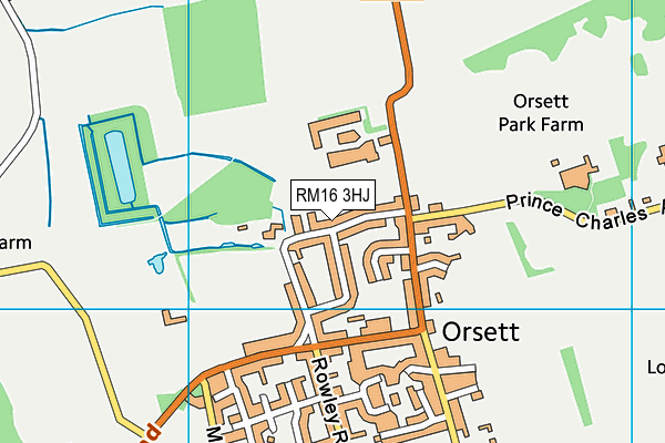RM16 3HJ map - OS VectorMap District (Ordnance Survey) RM16 3HJ map - OS VectorMap District (Ordnance Survey)