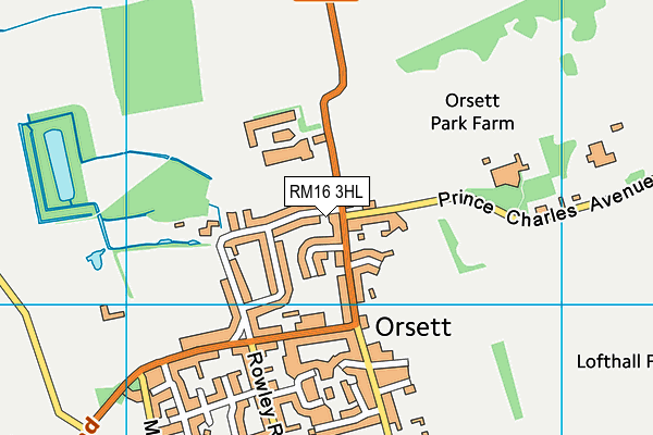 RM16 3HL map - OS VectorMap District (Ordnance Survey) RM16 3HL map - OS VectorMap District (Ordnance Survey)