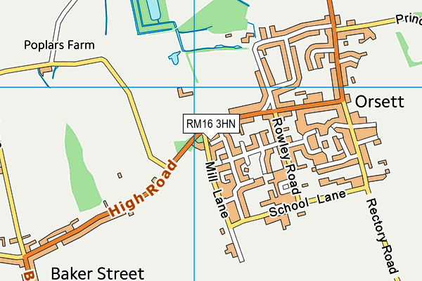 RM16 3HN map - OS VectorMap District (Ordnance Survey) RM16 3HN map - OS VectorMap District (Ordnance Survey)
