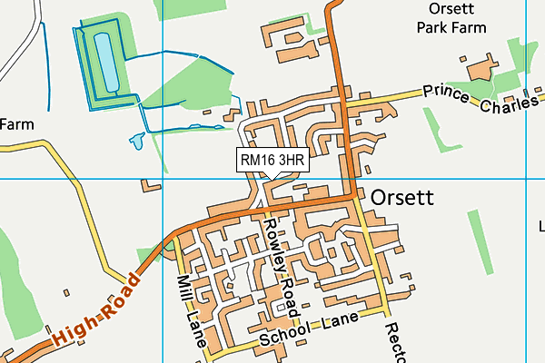 RM16 3HR map - OS VectorMap District (Ordnance Survey) RM16 3HR map - OS VectorMap District (Ordnance Survey)