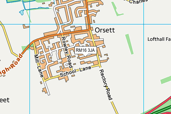 RM16 3JA map - OS VectorMap District (Ordnance Survey) RM16 3JA map - OS VectorMap District (Ordnance Survey)