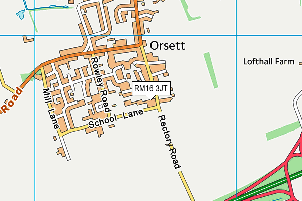 RM16 3JT map - OS VectorMap District (Ordnance Survey) RM16 3JT map - OS VectorMap District (Ordnance Survey)