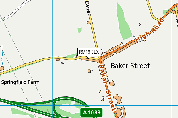 RM16 3LX map - OS VectorMap District (Ordnance Survey) RM16 3LX map - OS VectorMap District (Ordnance Survey)