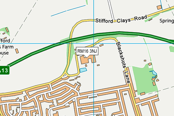 RM16 3NJ map - OS VectorMap District (Ordnance Survey) RM16 3NJ map - OS VectorMap District (Ordnance Survey)