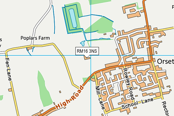 RM16 3NS map - OS VectorMap District (Ordnance Survey) RM16 3NS map - OS VectorMap District (Ordnance Survey)