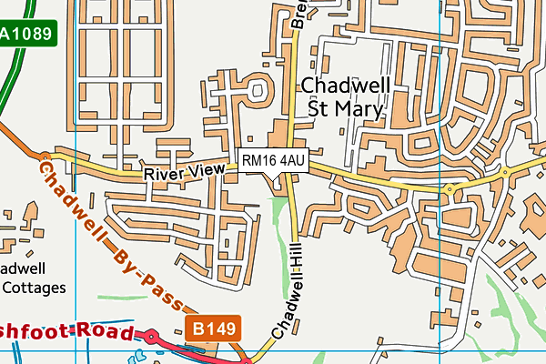 RM16 4AU map - OS VectorMap District (Ordnance Survey) RM16 4AU map - OS VectorMap District (Ordnance Survey)