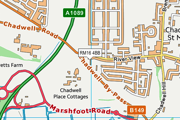 RM16 4BB map - OS VectorMap District (Ordnance Survey) RM16 4BB map - OS VectorMap District (Ordnance Survey)