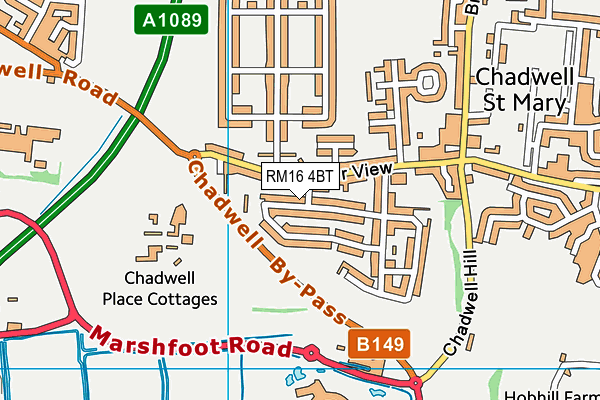 RM16 4BT map - OS VectorMap District (Ordnance Survey) RM16 4BT map - OS VectorMap District (Ordnance Survey)