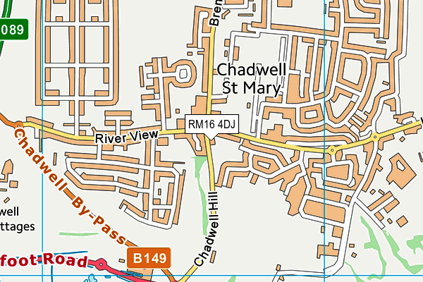RM16 4DJ map - OS VectorMap District (Ordnance Survey) RM16 4DJ map - OS VectorMap District (Ordnance Survey)