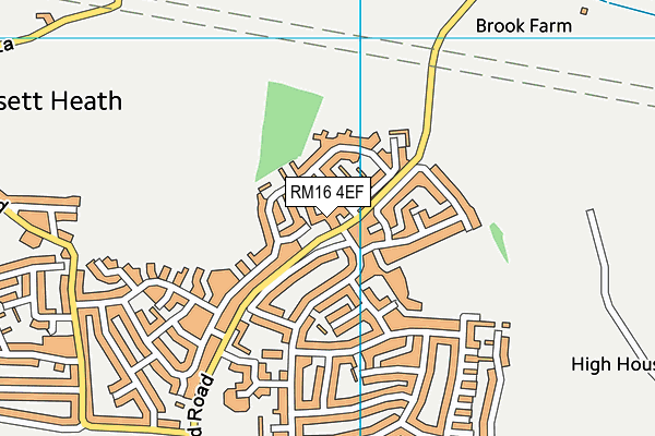 RM16 4EF map - OS VectorMap District (Ordnance Survey) RM16 4EF map - OS VectorMap District (Ordnance Survey)