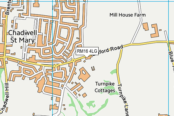 RM16 4LG map - OS VectorMap District (Ordnance Survey)