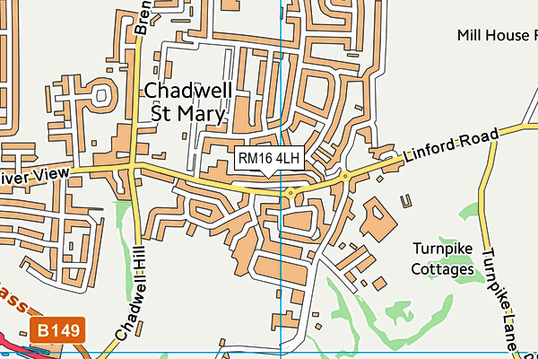 RM16 4LH map - OS VectorMap District (Ordnance Survey) RM16 4LH map - OS VectorMap District (Ordnance Survey)