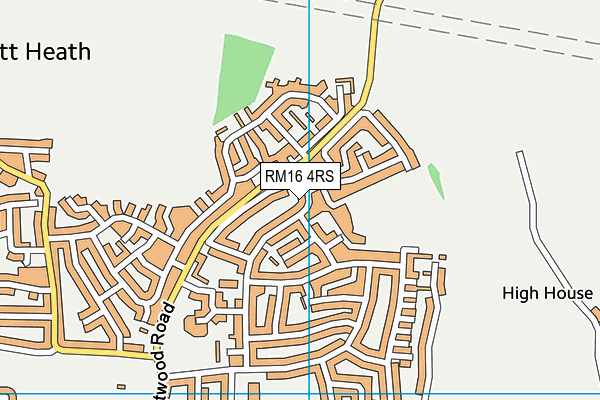 RM16 4RS map - OS VectorMap District (Ordnance Survey) RM16 4RS map - OS VectorMap District (Ordnance Survey)