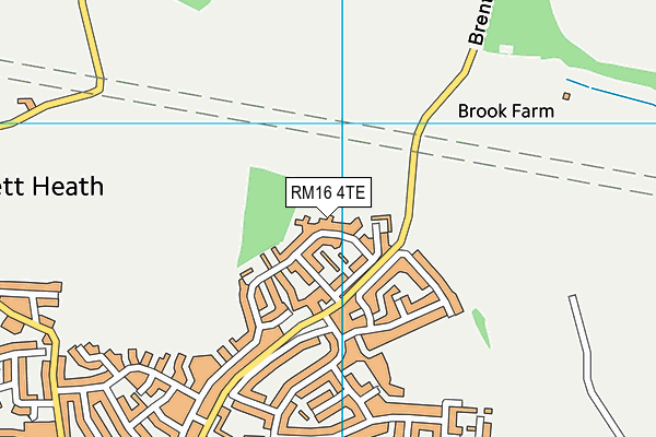 RM16 4TE map - OS VectorMap District (Ordnance Survey) RM16 4TE map - OS VectorMap District (Ordnance Survey)