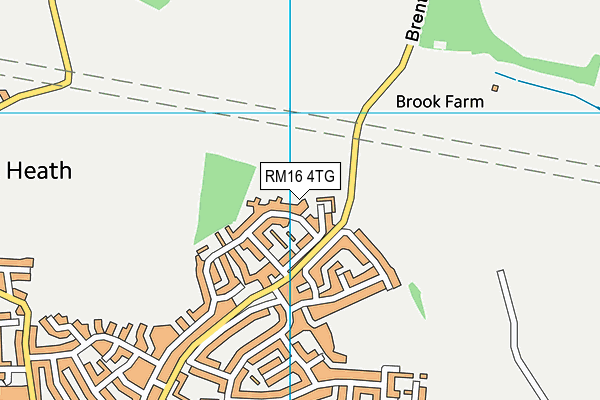 RM16 4TG map - OS VectorMap District (Ordnance Survey) RM16 4TG map - OS VectorMap District (Ordnance Survey)