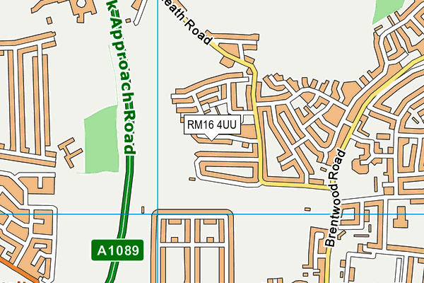 RM16 4UU map - OS VectorMap District (Ordnance Survey)