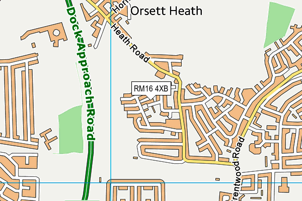 RM16 4XB map - OS VectorMap District (Ordnance Survey) RM16 4XB map - OS VectorMap District (Ordnance Survey)