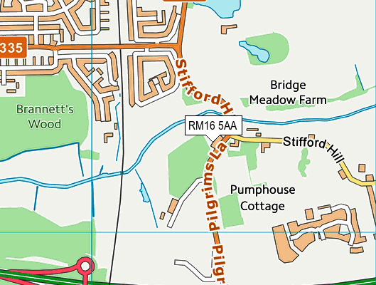 RM16 5AA map - OS VectorMap District (Ordnance Survey) RM16 5AA map - OS VectorMap District (Ordnance Survey)