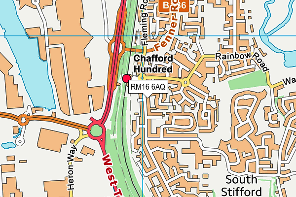 RM16 6AQ map - OS VectorMap District (Ordnance Survey) RM16 6AQ map - OS VectorMap District (Ordnance Survey)