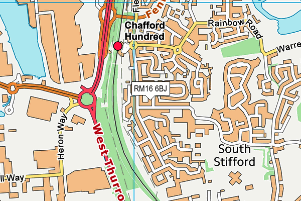 RM16 6BJ map - OS VectorMap District (Ordnance Survey) RM16 6BJ map - OS VectorMap District (Ordnance Survey)