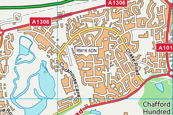RM16 6DN map - OS VectorMap District (Ordnance Survey) RM16 6DN map - OS VectorMap District (Ordnance Survey)