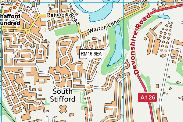 RM16 6EA map - OS VectorMap District (Ordnance Survey) RM16 6EA map - OS VectorMap District (Ordnance Survey)