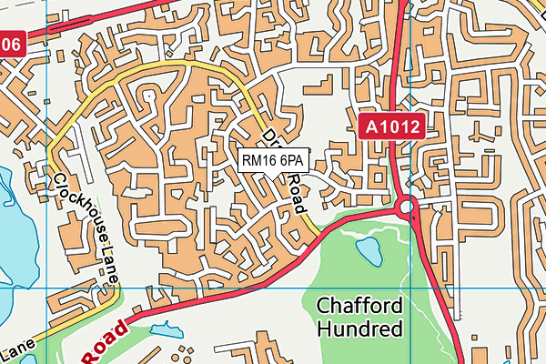 RM16 6PA map - OS VectorMap District (Ordnance Survey)