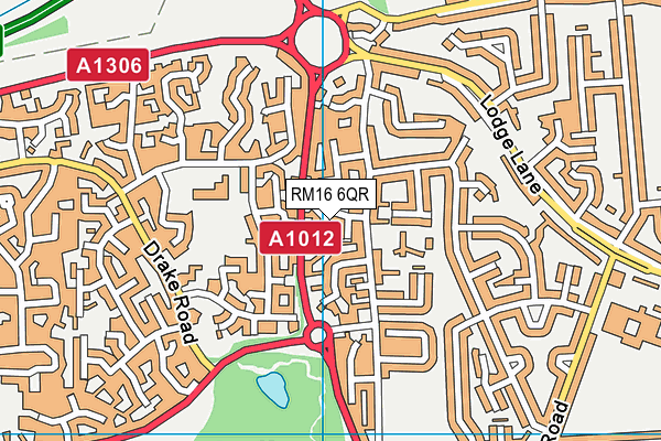 RM16 6QR map - OS VectorMap District (Ordnance Survey) RM16 6QR map - OS VectorMap District (Ordnance Survey)