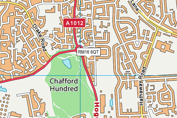 RM16 6QT map - OS VectorMap District (Ordnance Survey) RM16 6QT map - OS VectorMap District (Ordnance Survey)