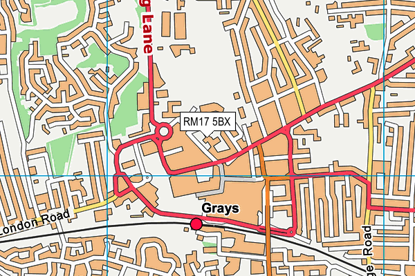 RM17 5BX map - OS VectorMap District (Ordnance Survey) RM17 5BX map - OS VectorMap District (Ordnance Survey)