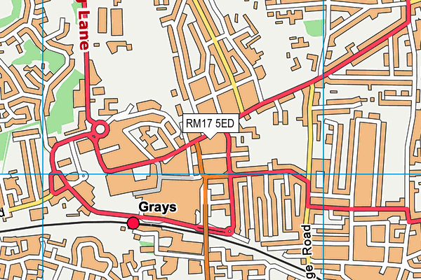 RM17 5ED map - OS VectorMap District (Ordnance Survey) RM17 5ED map - OS VectorMap District (Ordnance Survey)