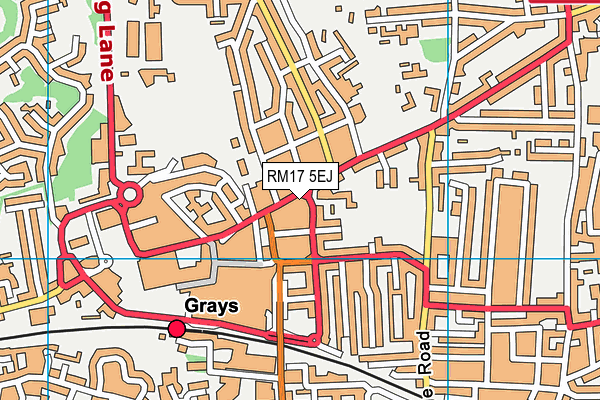 RM17 5EJ map - OS VectorMap District (Ordnance Survey) RM17 5EJ map - OS VectorMap District (Ordnance Survey)