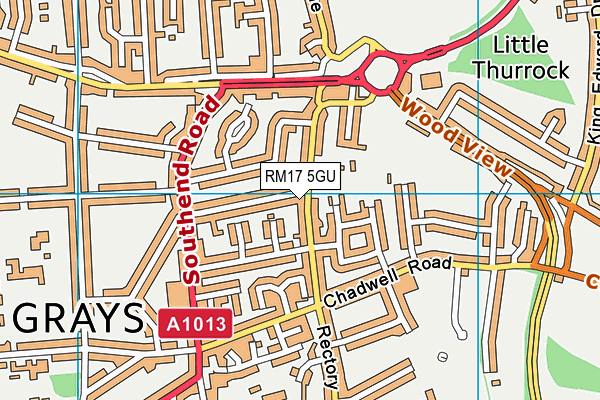 RM17 5GU map - OS VectorMap District (Ordnance Survey) RM17 5GU map - OS VectorMap District (Ordnance Survey)