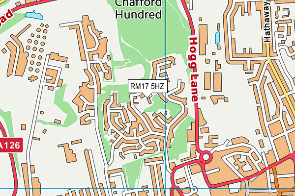 RM17 5HZ map - OS VectorMap District (Ordnance Survey)