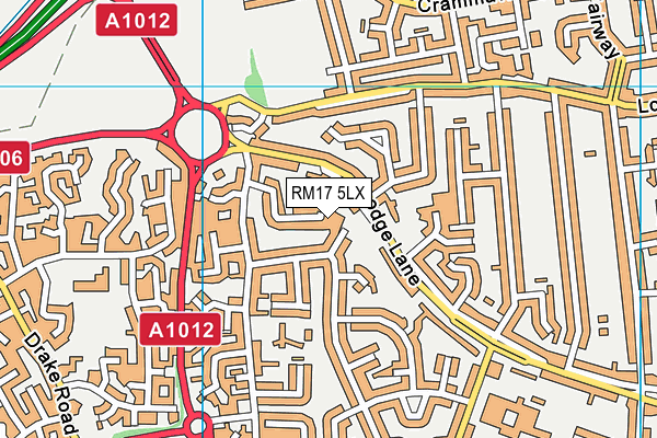 RM17 5LX map - OS VectorMap District (Ordnance Survey) RM17 5LX map - OS VectorMap District (Ordnance Survey)