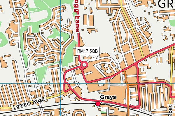 RM17 5QB map - OS VectorMap District (Ordnance Survey) RM17 5QB map - OS VectorMap District (Ordnance Survey)