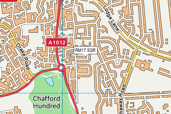 RM17 5QR map - OS VectorMap District (Ordnance Survey) RM17 5QR map - OS VectorMap District (Ordnance Survey)