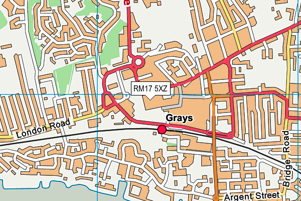 RM17 5XZ map - OS VectorMap District (Ordnance Survey) RM17 5XZ map - OS VectorMap District (Ordnance Survey)