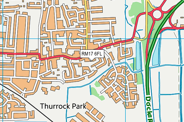 RM17 6FL map - OS VectorMap District (Ordnance Survey) RM17 6FL map - OS VectorMap District (Ordnance Survey)