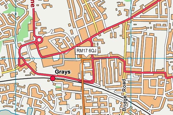 RM17 6QJ map - OS VectorMap District (Ordnance Survey)