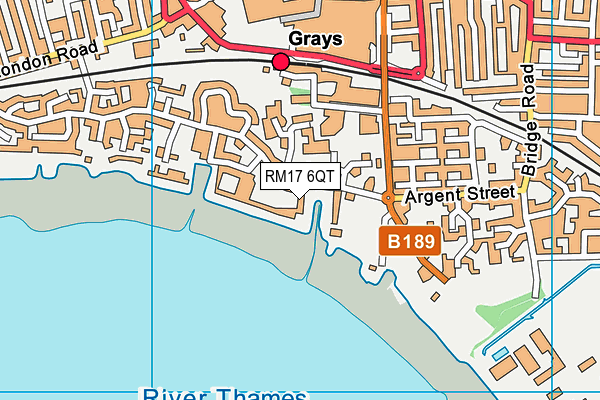 RM17 6QT map - OS VectorMap District (Ordnance Survey)