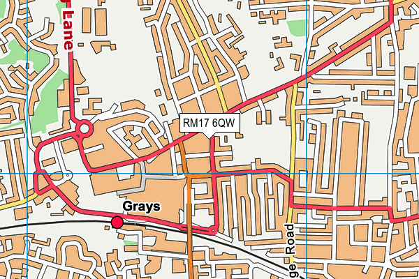RM17 6QW map - OS VectorMap District (Ordnance Survey) RM17 6QW map - OS VectorMap District (Ordnance Survey)