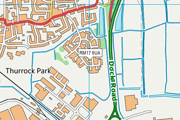 RM17 6UA map - OS VectorMap District (Ordnance Survey)