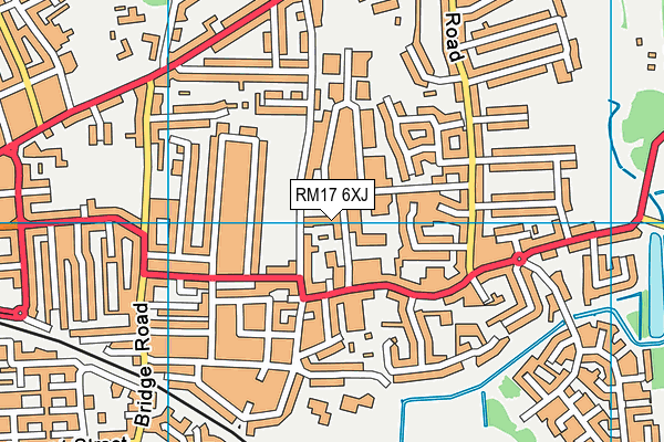 RM17 6XJ map - OS VectorMap District (Ordnance Survey) RM17 6XJ map - OS VectorMap District (Ordnance Survey)