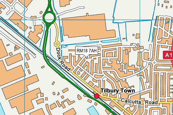 RM18 7AH map - OS VectorMap District (Ordnance Survey) RM18 7AH map - OS VectorMap District (Ordnance Survey)