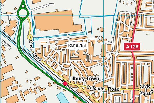 RM18 7BB map - OS VectorMap District (Ordnance Survey)